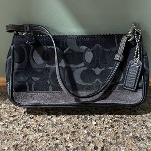 Coach Black and Gray Clutch Wristlet